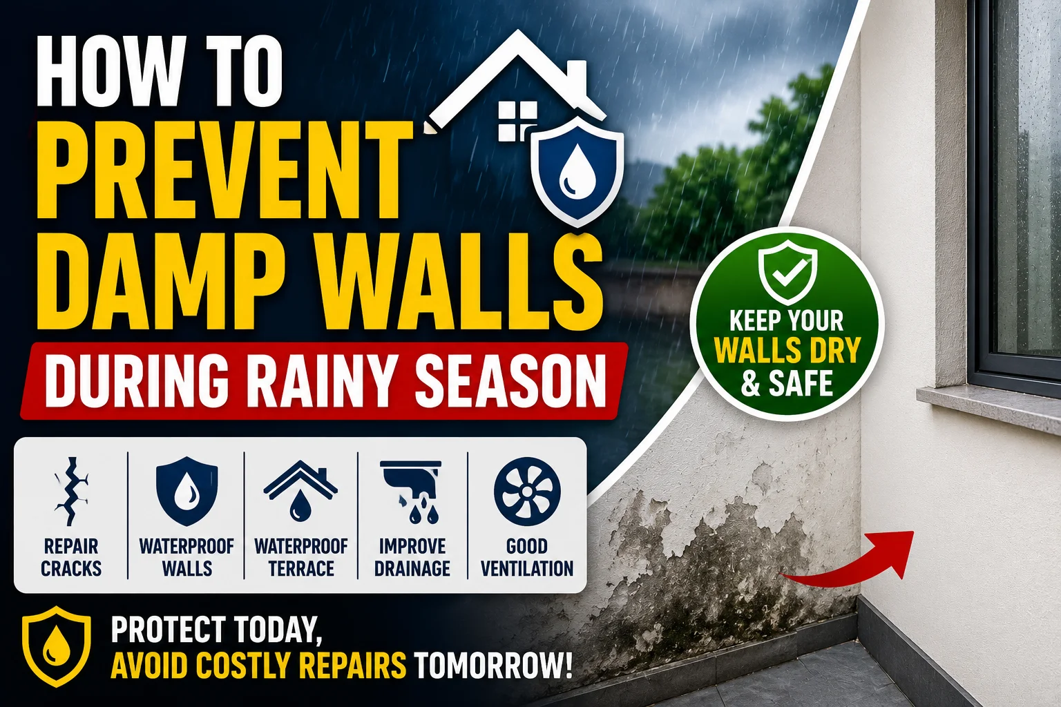 How to Prevent Damp Walls During Rainy Season