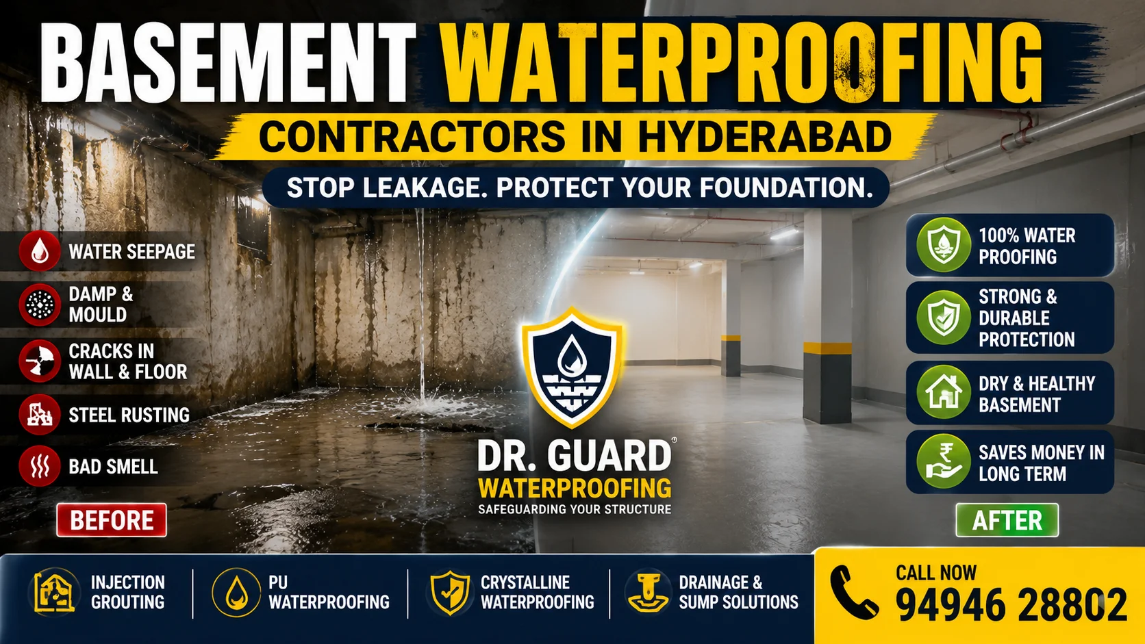 Basement Waterproofing Contractors in Hyderabad