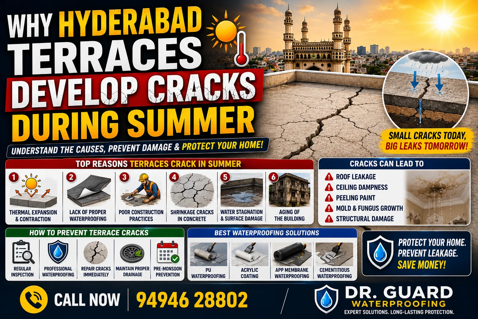 Why Hyderabad Terraces Develop Cracks During Summer