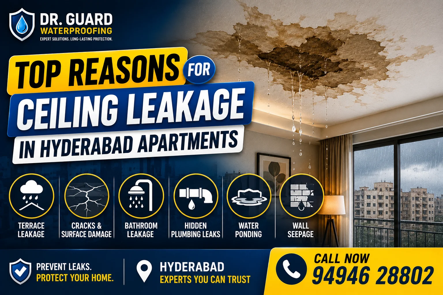 Top Reasons for Ceiling Leakage in Hyderabad Apartments