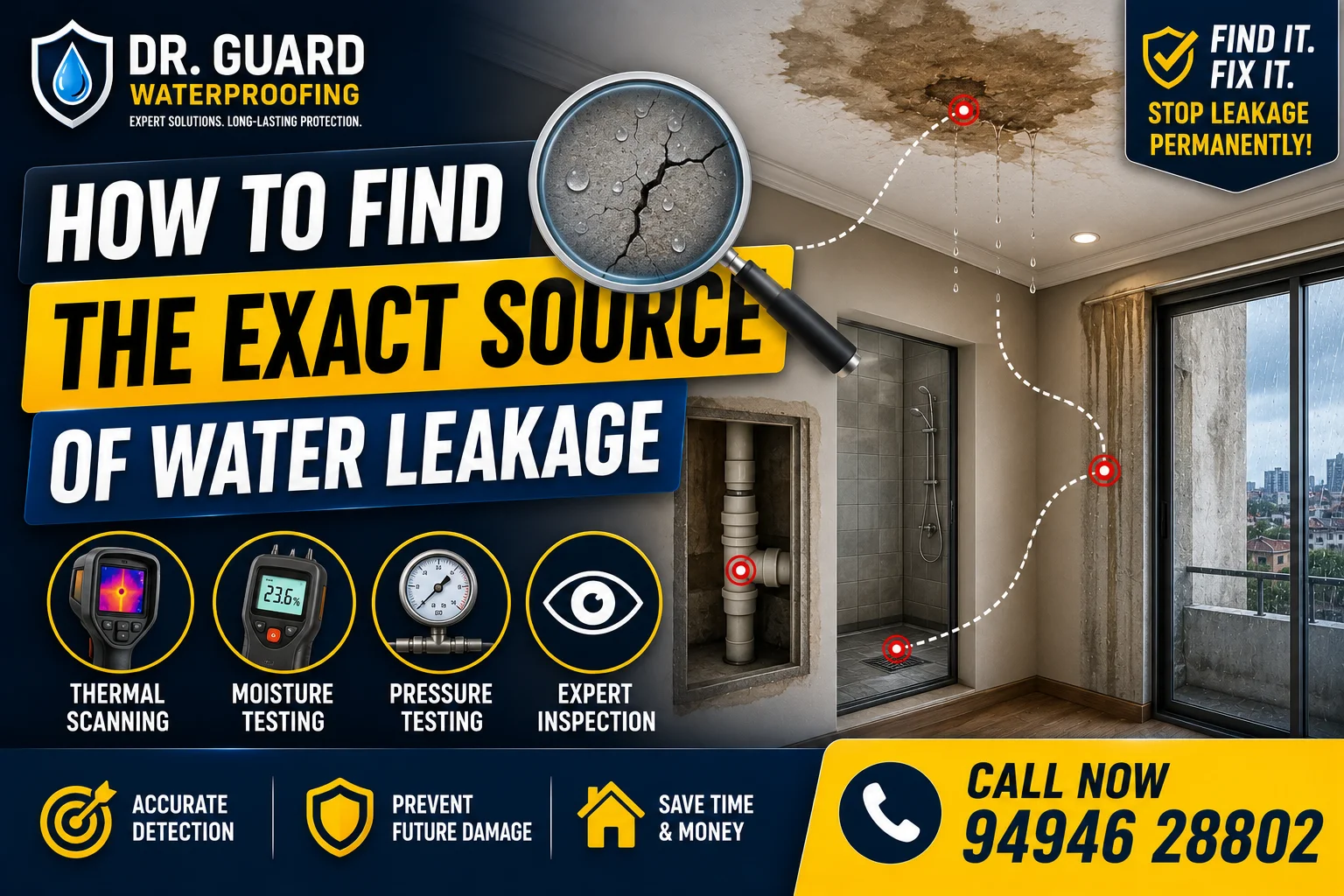 How to Find the Exact Source of Water Leakage
